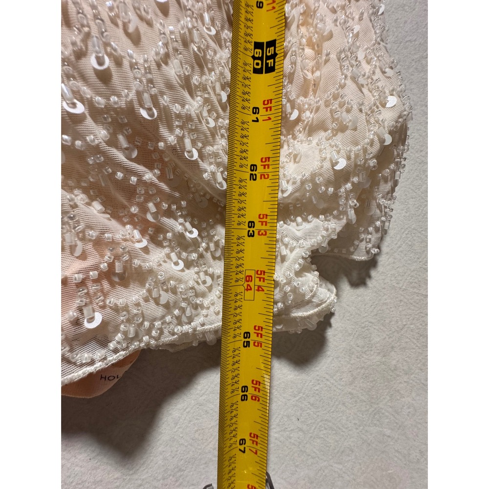 Oh Polly Ivory Long-Sleeve Beaded Maxi Dress - Picture 7 of 10